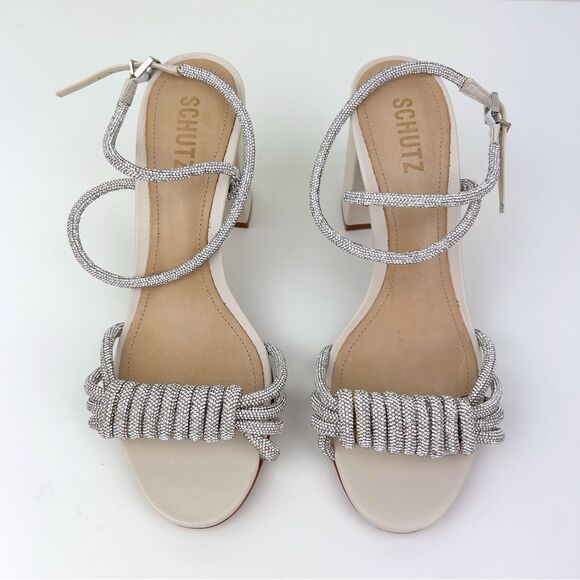 New Schultz JEWELL BLOCK METALLIC NAPPA LEATHER SANDAL - Picture 4 of 10